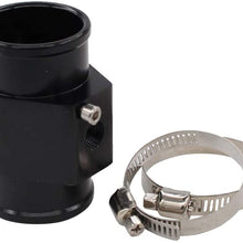 XtremeAmazing Black Aluminum Water Temp Meter Temperature Joint Pipe Radiator Hose Sensor Gauge Adaptor Clamps 38mm