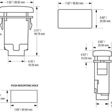 iJDMTOY (1) Factory Style 4-Pole 12V Push Button Switch w/LED Background Indicator Lights For Fog Lights, DRL, LED Light Bar, etc (39mm Standard Size)