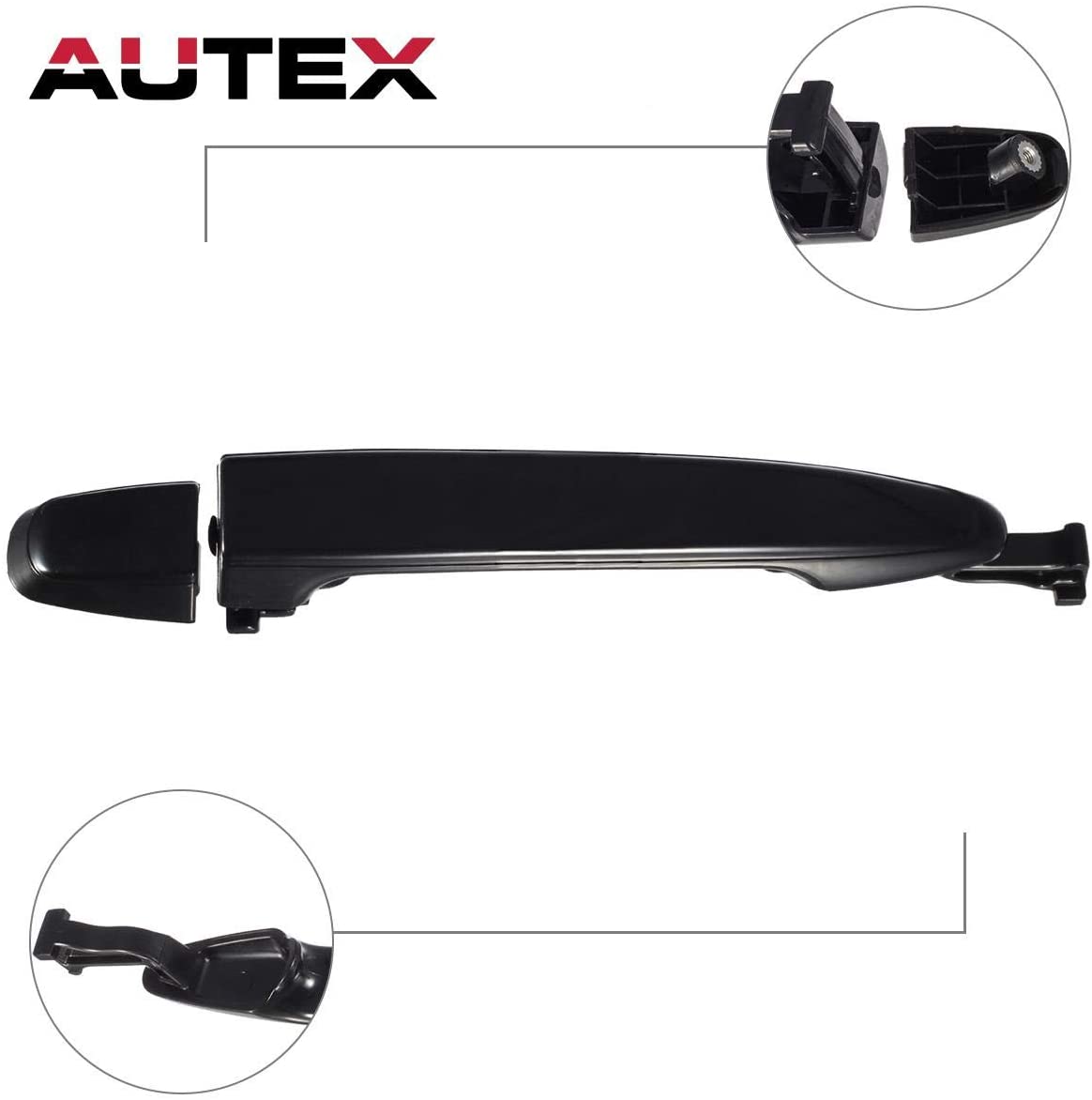AUTEX Black Exterior Sliding Door Handle Rear Left/Right Compatible with Toyota Sienna 2004 2005 2006 2007 2008 2009 2010 Door Handle Driver/Passenger Side Door Handle 82496