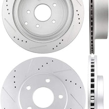 cciyu Disc Rotors Drilled Slotted Brake Rotor fit for 2004-2009 2011-2017 for Nissan Quest