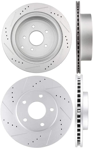 cciyu Disc Rotors Drilled Slotted Brake Rotor fit for 2004-2009 2011-2017 for Nissan Quest
