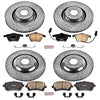 Power Stop K4013 Front and Rear Z23 Carbon Fiber Brake Pads with Drilled & Slotted Brake Rotors Kit