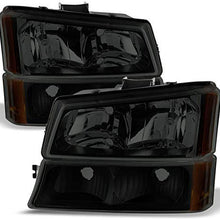 For Black Smoked 03-06 Chevy Silverado Headlights Replacement + Bumper Signal Light Lamps 4pcs Set