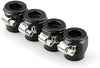 Tasan Racing 4Pcs/Pack Flexible Rubber AN4 Hose Pipe Clamp with Screw Band for Fuel/Oil/Diesel/Gas/Air and Water Hose Tube Black