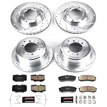 Power Stop K1155 Front and Rear Z23 Carbon Fiber Brake Pads with Drilled & Slotted Brake Rotors Kit