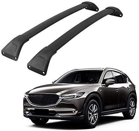 1 Pair Black Aluminum Top Roof Rack Cross Bars For 2017-2018 CX-5Car Crossbars Accessories Outdoor Rooftop Car Top Luggage Cargo Carrier