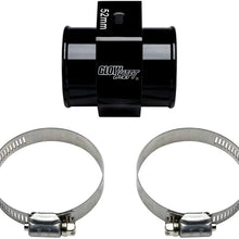 GlowShift 52mm (2-1/16") Radiator Hose Attachment Adapter for Water Coolant Temperature Gauge Sensor - Includes Hose Clamps