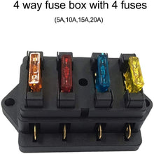 Universal 4Way/ 6Way/ 8 Way Fuse Box Holder Fuse Block with 8 Standard Fuses for Car Truck Boat Vehicle 12V/24V/32V (Color : Multi)