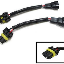 iJDMTOY (2) 9005 HB3 9145 H10 Extension Wiring Harness w/ Adapters and Sockets