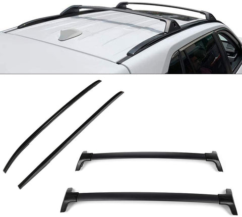 LUJUNTEC Aluminum Roof Mounted Roof Rack Cross Bar Set Fit for Toyota Highlander 2008-2013 Top Rail Carries Luggage Carrier