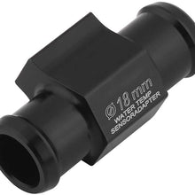 Motorcycle Temperature Sensor Adapter, Water Temp Temperature Joint Pipe Sensor Gauge Radiator Hose Adapter(BLACK)(18mm)