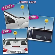 Tenna Tops Happy Smiley Face Car Antenna Topper/Antenna Ball/Rear View Mirror Dangler/Desktop Spring Stand Bobble (Lemony Yellow)