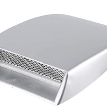 Hood Scoop, Universal Cowl Decorative Air Flow Intake Roof Bonnet Sticker Cover Hood Vents Scoops For Cars (Silver)