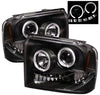Spyder 5010544 Ford F250/350/450 Super Duty 05-07 Projector Headlights - LED Halo- LED (Replaceable LEDs) - Black - High H1 (Included) - Low H1 (Included)