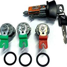 LC6177 Ford Ignition Switch Lock Cylinder + Three (3) Door Lock Cylinder W/2 Logo Keys