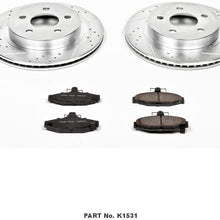 Power Stop K1531 Rear Brake Kit with Drilled/Slotted Brake Rotors and Z23 Evolution Ceramic Brake Pads