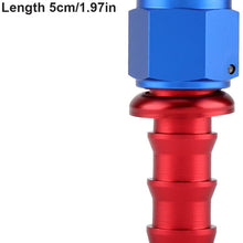 AN8 Oil Line Hose End AN8 Straight 45 90 180 Degree Push On Twist Lock Oil Gas Fuel Line Hose End Male Fitting Blue and Red Color Anodized(0Degree)