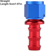 AN8 Oil Line Hose End AN8 Straight 45 90 180 Degree Push On Twist Lock Oil Gas Fuel Line Hose End Male Fitting Blue and Red Color Anodized(0Degree)