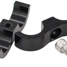 2 Pack Black AN10 10AN Billet Aluminum Nylon/Steel Braided Pipe Tube Dual Oil Fuel Water Line Hose Separator Clamp Tooling Mount