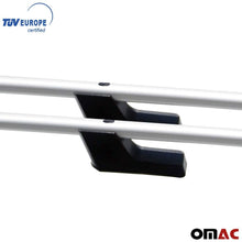 OMAC Silver Aluminum Top Roof Rack Side Rails Bars | Cross Bar Replacement for Rooftop Cargo Bag Luggage Kayak Canoe Carrier | 165 LBS / 75 KG Load Capacity - Set 2 Pcs | Fits Ford Transit 2014-2021