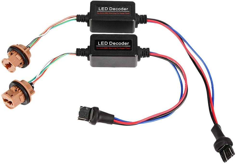 Terisass 2 Pcs 12V LED Decoder Load Resistor LED Decoder T20 7440 7443 LED Decoder Warning Error Canceler