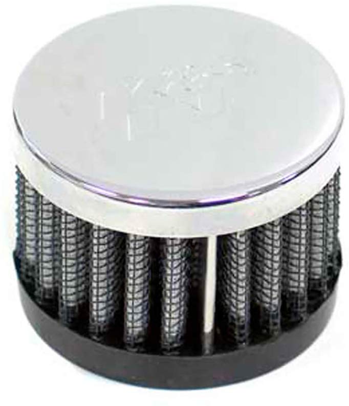 K&N 62-1230 Vent Air Filter / Breather: Vent Air Filter/ Breather; 0.563 in (14 mm) Flange ID; 2.125 in (54 mm) Height; 2 in (51 mm) Base; 2 in (51 mm) Top