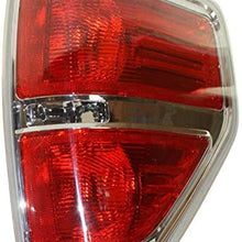 Tail Light Lens and Housing Compatible with 2009-2014 Ford F-150 Styleside Chrome trim CAPA Passenger Side