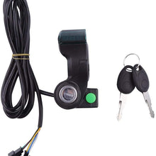 Zyyini Bike Switch, Electric Bike Controller Key Lock Switch Display Voltage Number Electric Scooter Indicator and Thumb Accelerator Bike Thumb Accelerator Display for Bicycle