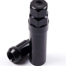 SCITOO 24PCS+2Keys Black Lug Nuts Spline for Drive Close End Socket Key, 12x1.5 Thread, 35mm Tall, Fits for Toyota Tacoma Tundra FJ Cruiser 2015-2016
