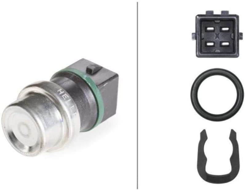 Hella 009107461 Sensor coolant temper. for VW/SEAT/SKODA black/green 4-pin Engine Coolant Temperature Sensor Temperature Sensors