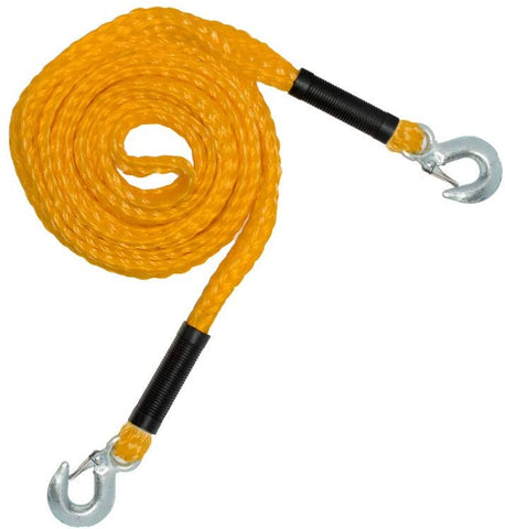 RPS Outdoors SI-2034 Recovery Tow Safety Rope (4,500 lb. Break Strength) with Safety Steel Forged Hooks (14 Ft. x 1.25 In.)