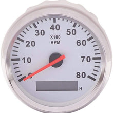 8000RPM Tacho Meter Gauge, Marine Boat Tachometer Gauge with Hour Meter Waterproof 12V 24V for Car Truck 85mm