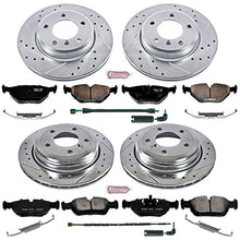 Power Stop K874 Front and Rear Z23 Carbon Fiber Brake Pads with Drilled & Slotted Brake Rotors Kit