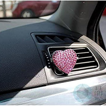 Bestbling Crystal Bling Sparking Car Fragrance Heart Car Diffusser Air Freshener with Vent Clip(Pink)