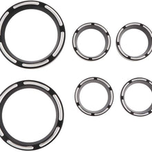 Baosity 4 Inch Speedometer 2 Inch Gauge Burst Bezel Kit for 1996-2013 Electra Glide/Street Glide/Road Glide &Trike - Black