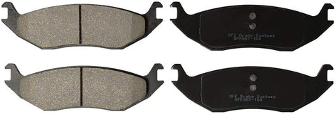 KFE KFE967-104 Ultra Quiet Advanced Premium Ceramic Brake Pad Rear Set Compatible with: Dodge Ram 1500, Durango; Chrysler Aspen; Ram 1500