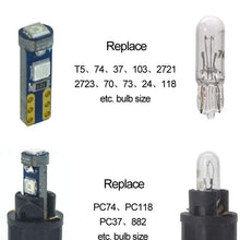 DODOFUN Deep Blue T5 37 74 LED Bulb with Twist Lock Socket PC74 PC37 Dashboard Instrument Panel Gauge Cluster Light Pack of 10