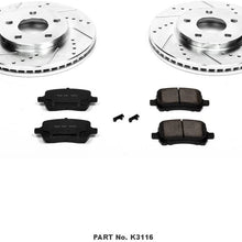 Power Stop K3116 Front Brake Kit with Drilled/Slotted Brake Rotors and Z23 Evolution Ceramic Brake Pads