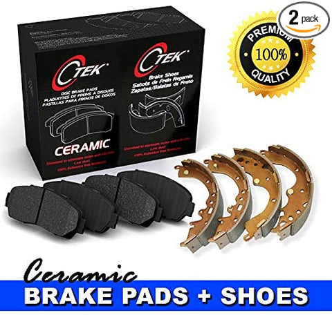 Centric FRONT and REAR Ceramic Brake Pads Plus Shoes 2 Sets Fits Honda Civic DX, LX, SE, HF