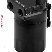 Oil Catch Tank, Universal Aluminum Car Engine Oil Reservoir Catch Can Breather Tank Kit(Black)