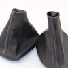 Pursuestar Black Leather 6 Speed Manual Shift Knob + Gear Shift Handbrake Boot Covers Gaiter for BMW E46 3 Series E36 M3 325i 325xi 330i 325ci 330xi