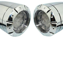 4 Wires Motorcycle Dual Flashing Color Amber Red Turn Signal Light Running Brake For Custom (Chrome)
