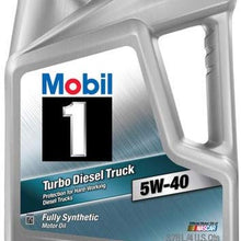 Mobil 1 122260 5W-40 Turbo Diesel Synthetic Motor Oil - 1 Gallon (Pack of 3)