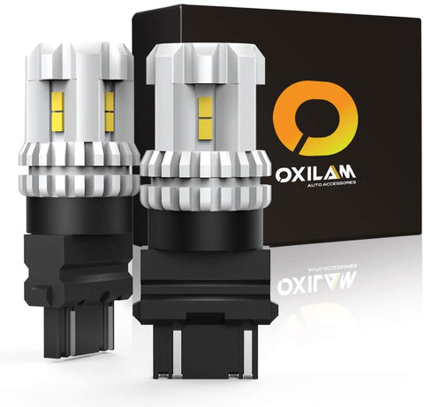 OXILAM 3157 LED Bulbs Reverse Lights 2800 Lumens 6000K Xenon White 3156 3056 3057 4057 4157 LED Bulbs for Used for Backup light, Tail light, Brake light (Pack of 2)
