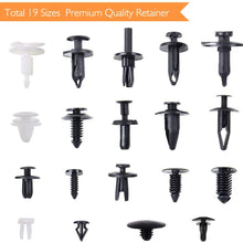 EZYKOO 465 Pcs Car Retainer Clips & Plastic Fasteners Kit - 19 Most Popular Sizes Auto Push Pin Rivets Set -Door Trim Panel Clips Compatible with GM Ford Toyota Honda Chrysler