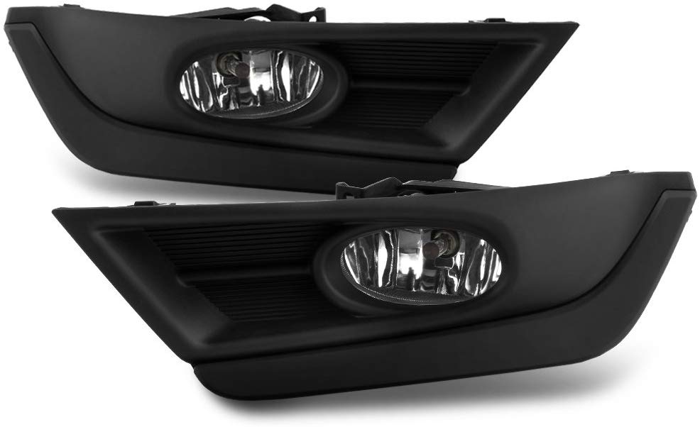 For 2017 2018 Honda CRV CR-V Black Bezel Clear Lens Bumper Driving Fog Light Assembly W/Switch + Bulb