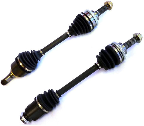 DTA MZ50499936A front Left Right Pair - 2 New Premium CV Axles (Drive Axle Assembly) Compatible with Protege, Protege 5 With Automatic Trans Only; Ford Escort ZX2 Manual Trans Only