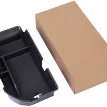 QianBao Compatible with Center Console Organizer Insert ABS Black Materials Tray Armrest Storage Box for Toyota Camry 2018 2019