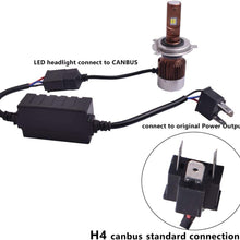 H4 Headlight Bulbs LED Anti Flicker Resistor Error Free Canbus Decoder H4 Adapter - 2Pack