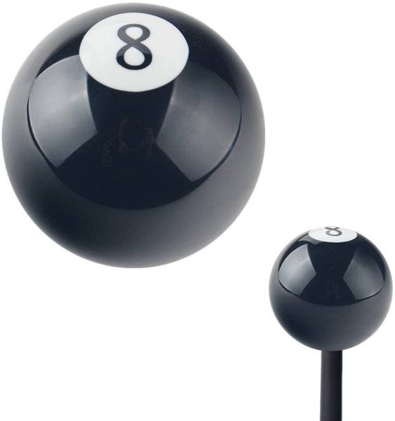 Dewhel 2 1/4" 8 Ball Billiard Round 3 4 5 6 Speed Black Shift Knob 3/8"-16 For Hurst Chrome Shifter Sticks